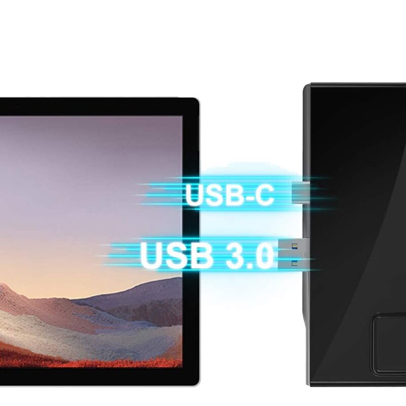 Surface Pro 7 Dock Hub, adaptateur 7 en 2 Surface Pro avec 4K, chargement USB C PD, 2 ports USB 3.0 (5Gbps)