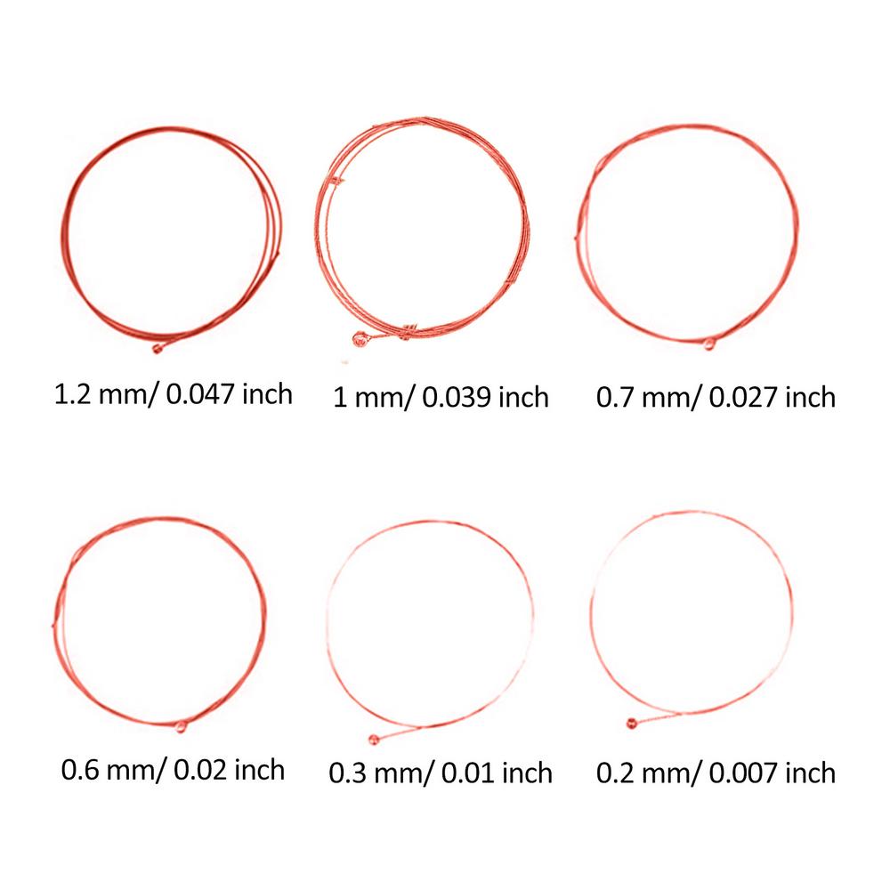 Latão e aço Guitar Strings Set, guitarra acústica Folk, bronze de fósforo, acessórios para instrumentos musicais, 6pcs: Vermelho