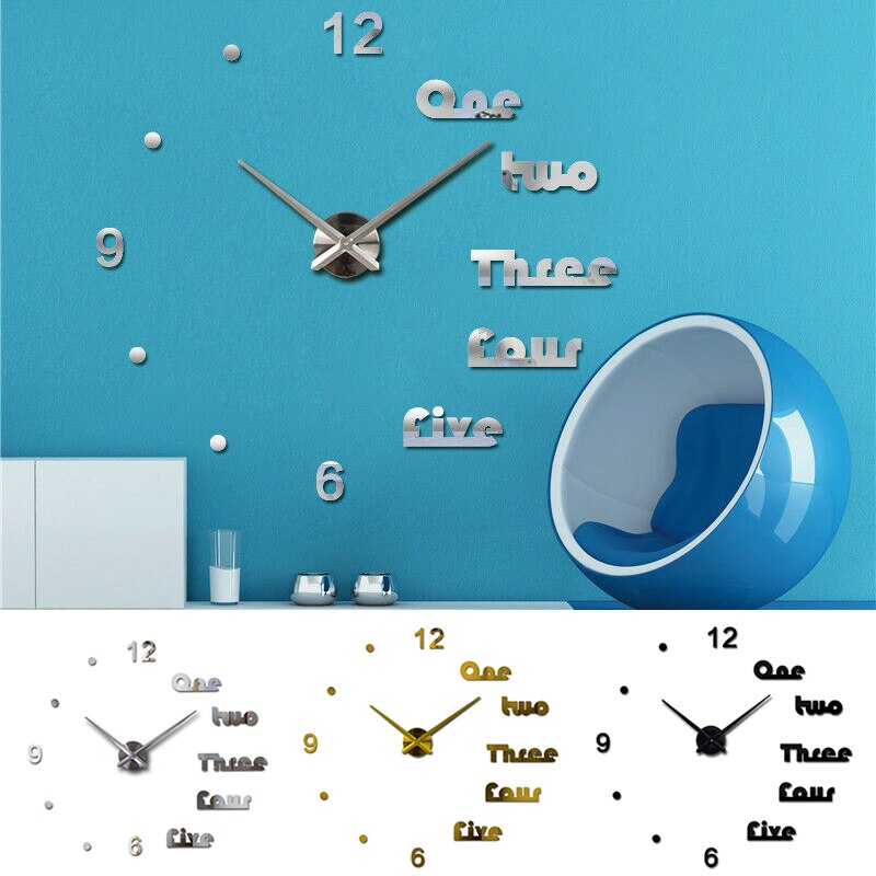 3D Modern Wall Clock Sticker Acrylic DIY 3D Innovative Decorative Wall Stickers THIN889
