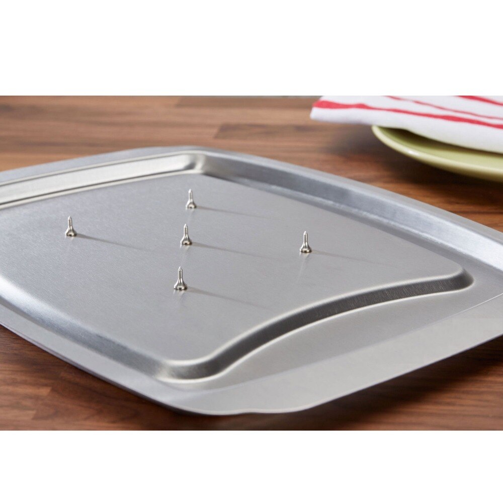 Stainless Steel Roast Meat & Poultry Spiked Carving & Serving Tray 14inch *10.1inch (00369)