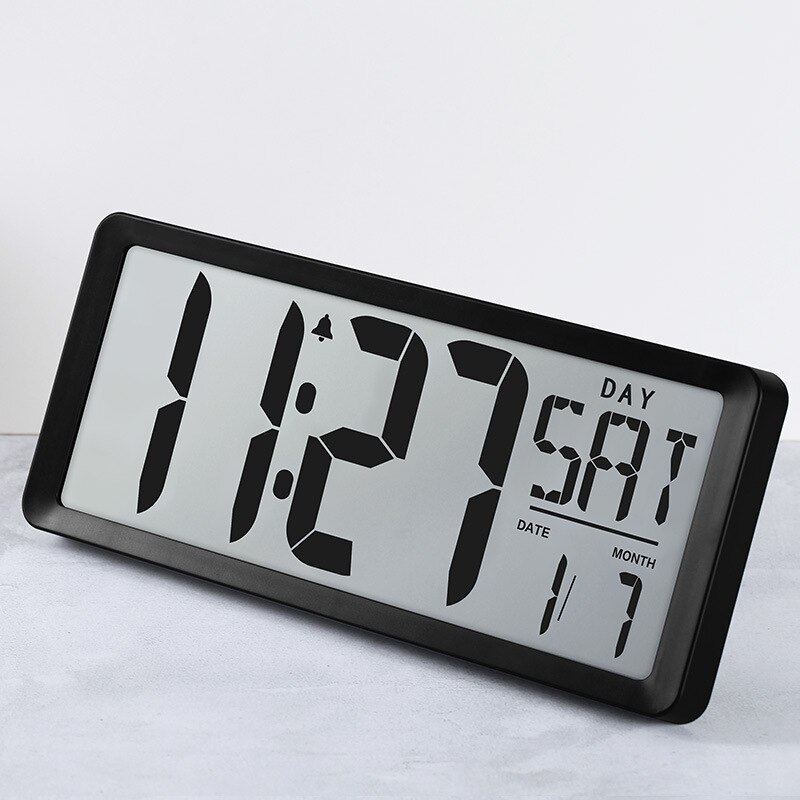 LED Digitale Wanduhr Große Anzahl Zeit Anzeige Alarm Uhr mit Datum Temperatur Tisch Schreibtisch Uhr Elektronische Uhren Wohnkultur