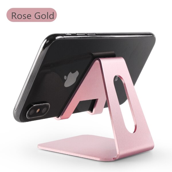 Universele Mobiele Telefoon Stand Bureau Houder Aluminium Telefoon Tablet Beugel Voor Iphone 11 Se 7 8 Voor Ipad Pro mobiele Telefoon Houder: rose gold