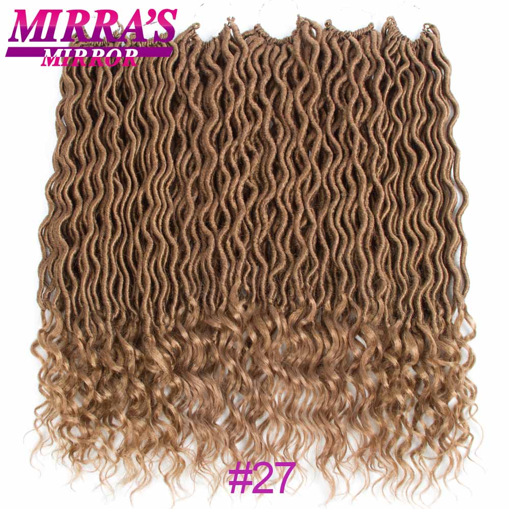Mirra's Mirror 18" Goddess Faux Locs Crochet Hair Black Crochet Braids Synthetic Braiding Hair Extensions 24 Strands: #27 / 6 Packs