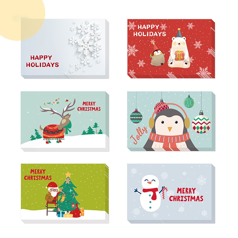 24pcs Christmas Cards Merry Christmas Year Party Invitation Letter Greeting Cards Wrap Decoration Cards Party Supplies: A