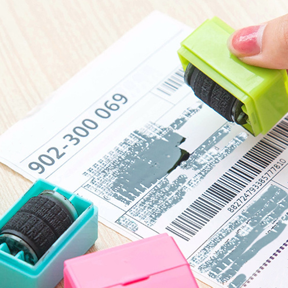 1Pcs Guard Your ID Self Inking Roller Stamp SelfInking Stamp Messy Code Security Office Confidentiality Confidential Seal