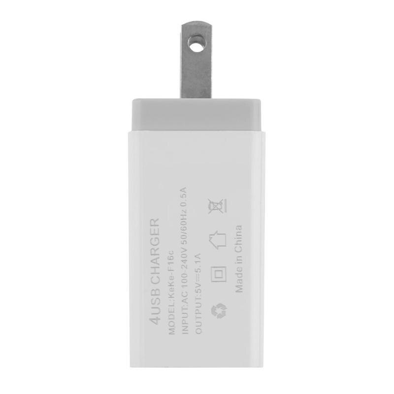4 Poorten Usb Charger Adapter 5V Eu Plug Mobiele Telefoon Universele Usb Travel Charger Met Indicatielampje Mobiele Telefoon accessoires