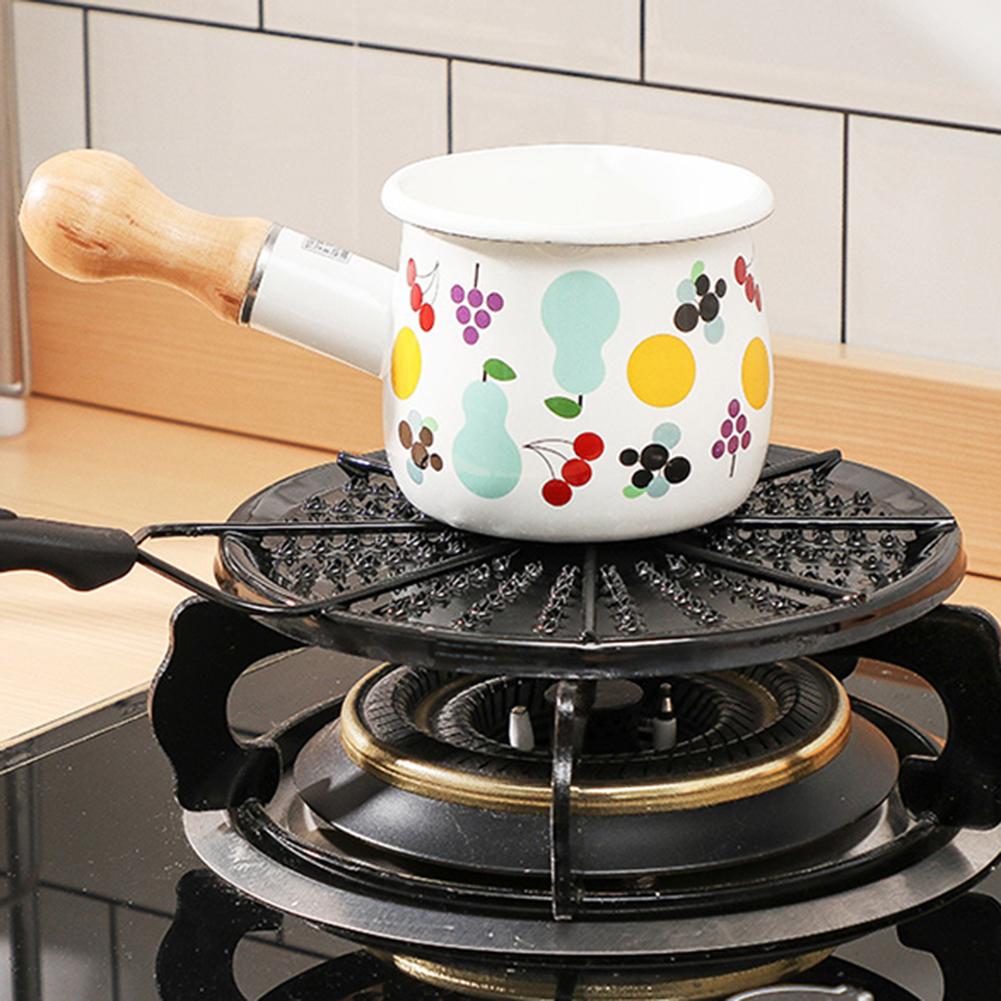 Cooker Cook Ring 14 CM Metal Household Supply Kitchen Utensils Wooden Handle Stove Pan Heat Diffuser Heat Diffuser Plate Flame