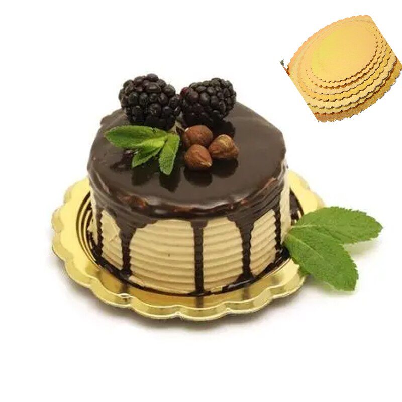 1Pcs Round Cake Board Disposable Dessert Tray Gold Cake Base Cardboard Thickened Tray Wedding Birthday Party Kitchen Cake Tools
