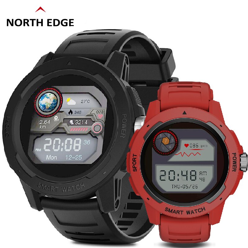 Noord Rand Mannen Digitale Horloge Mannen Mode Sport Horloges Volledige Touch Screen Hartslag Stappenteller Stopwatch IP68 Waterdichte Klok