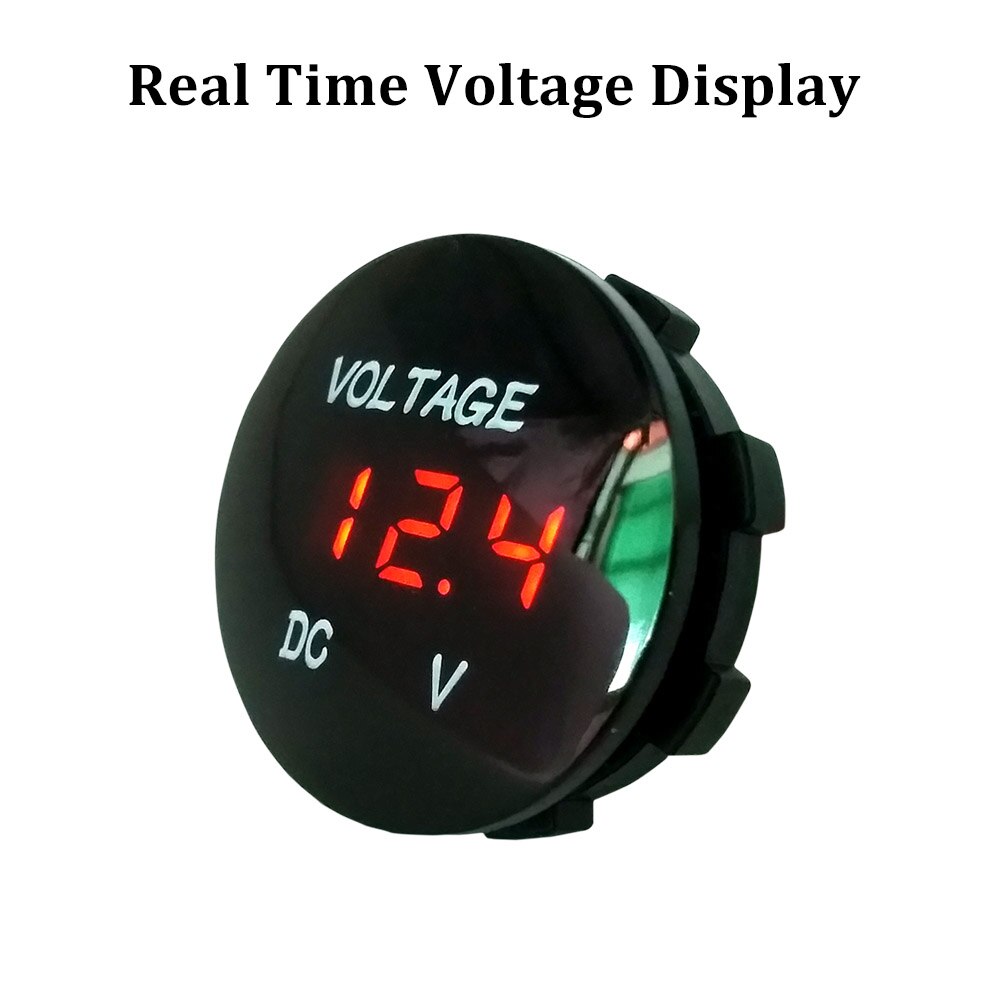 4 in 1 Bausatz Wasserdichte Voltmeter Spannung Meter Volt Monitor Tester Spannung LED Digital für 12-24V Auto motorrad Marine RV ATV