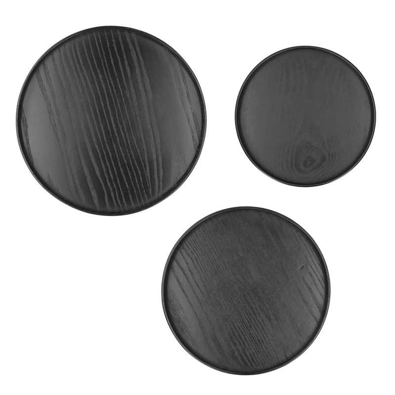Wood Tea Tray Restaurant Trays Round Serving Tray for Home for Kitchen