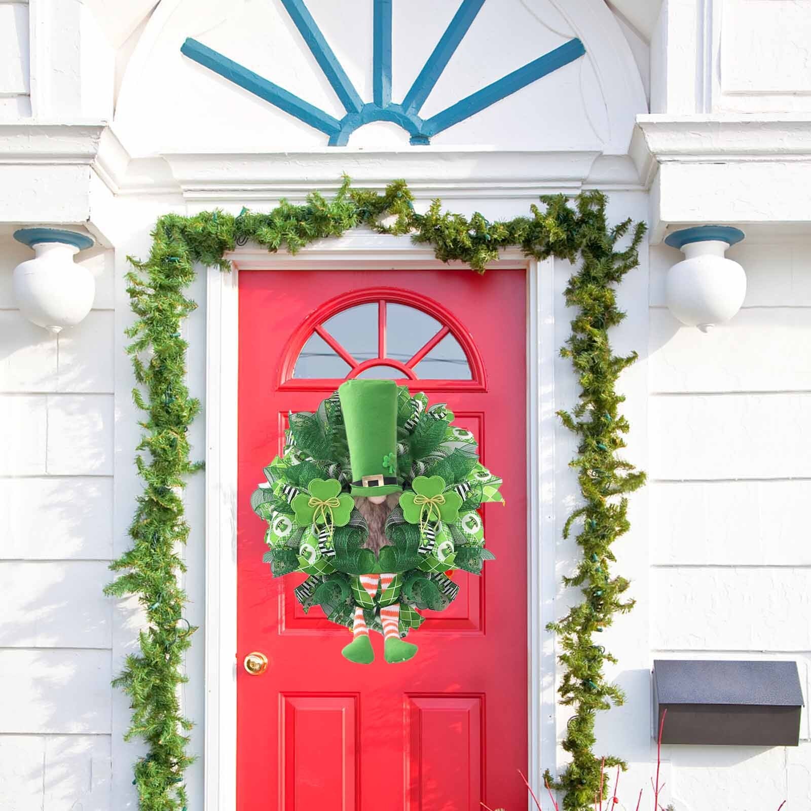 F # św. Patryk dzień krasnoludek wianek koniczyny krasnoludek wstążka bardzo pogoda dekoracja wielkanocna dekoracja domu św. Patryk