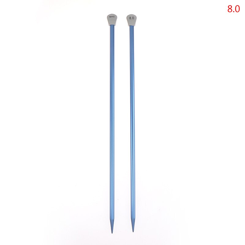 2 stuks/set enkelpuntige breinaalden spelden rechte aluminium diy weefgereedschap lange trui sjaal naald: Ik