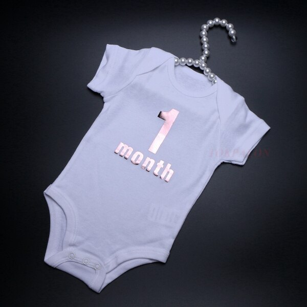 Newborn 0-1 Month Baby Girl Boy Bodysuit White Cotton O-neck Baby Infant Clothes Letter Short Sleeve Pajama Outfit Tiny Summer: PInk 1 month