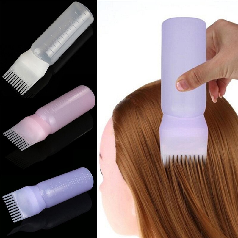 Peine de 120 ML para teñir el cabello botella de tinte de pelo vacía con cepillo aplicador que dispensa la coloración del cabello en salón herramienta de estilismo