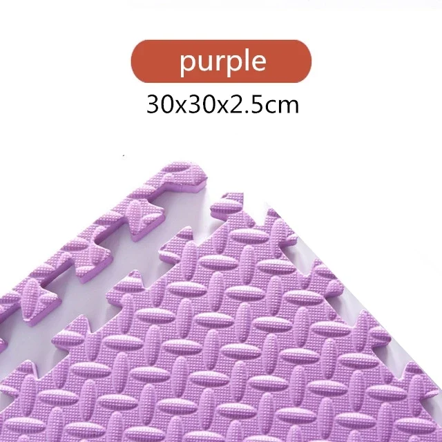 Tapis de sol en mousse pour enfants, 2.5cm d'épaisseur, couture pour enfants, ramper, escalade, maison, chambre à coucher, salon, Tatami: 8pcs with 8edge / Violet