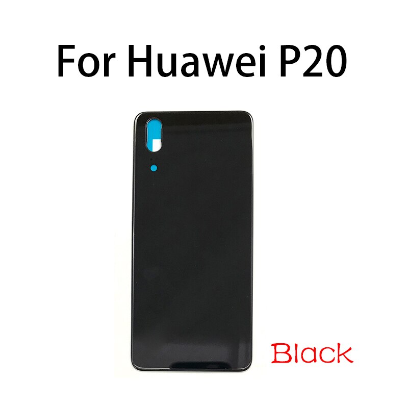 Back Glass Rear Cover Voor Huawei P20 Pro Batterij Deur Behuizing Batterij Back Cover Met Sticker: P20 Black