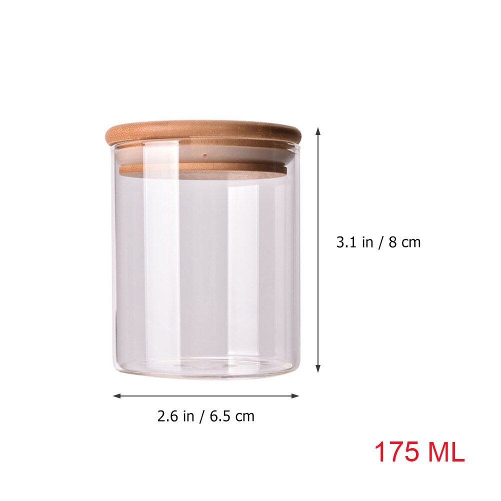 Glass Jar Sealed Cans with Lid Kitchen Food Storage Bottles Mason Spice Jars Candy Storage Container Tea Box Kitchen Storage Can: 175ml Glass Jar