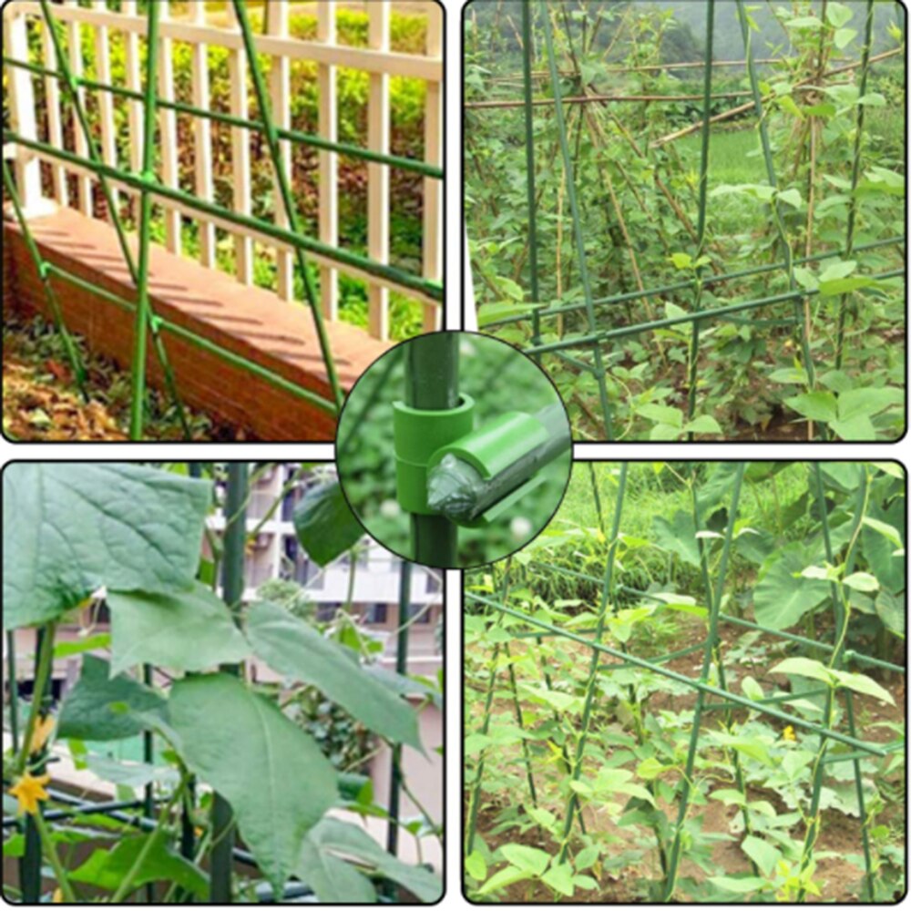 50/100PCS Cross Plastic clips Plant support Fixed Connector Adjustable Agriculture Fastener Pillars Gardening