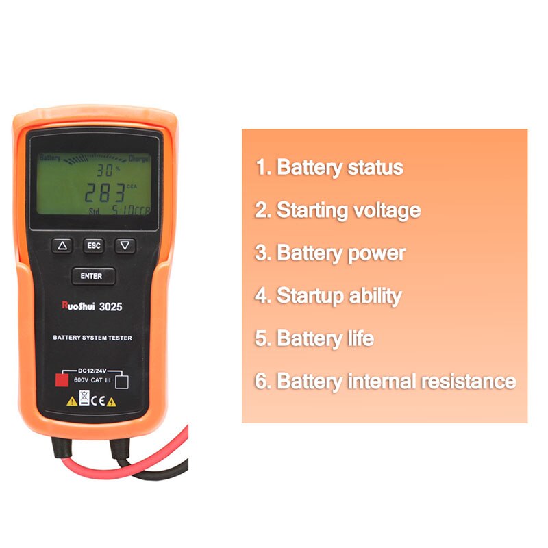 Automotive Battery System Tester Car Battery Capacity Power Detector for Vehicle Batteries Solar Batteries ALI88