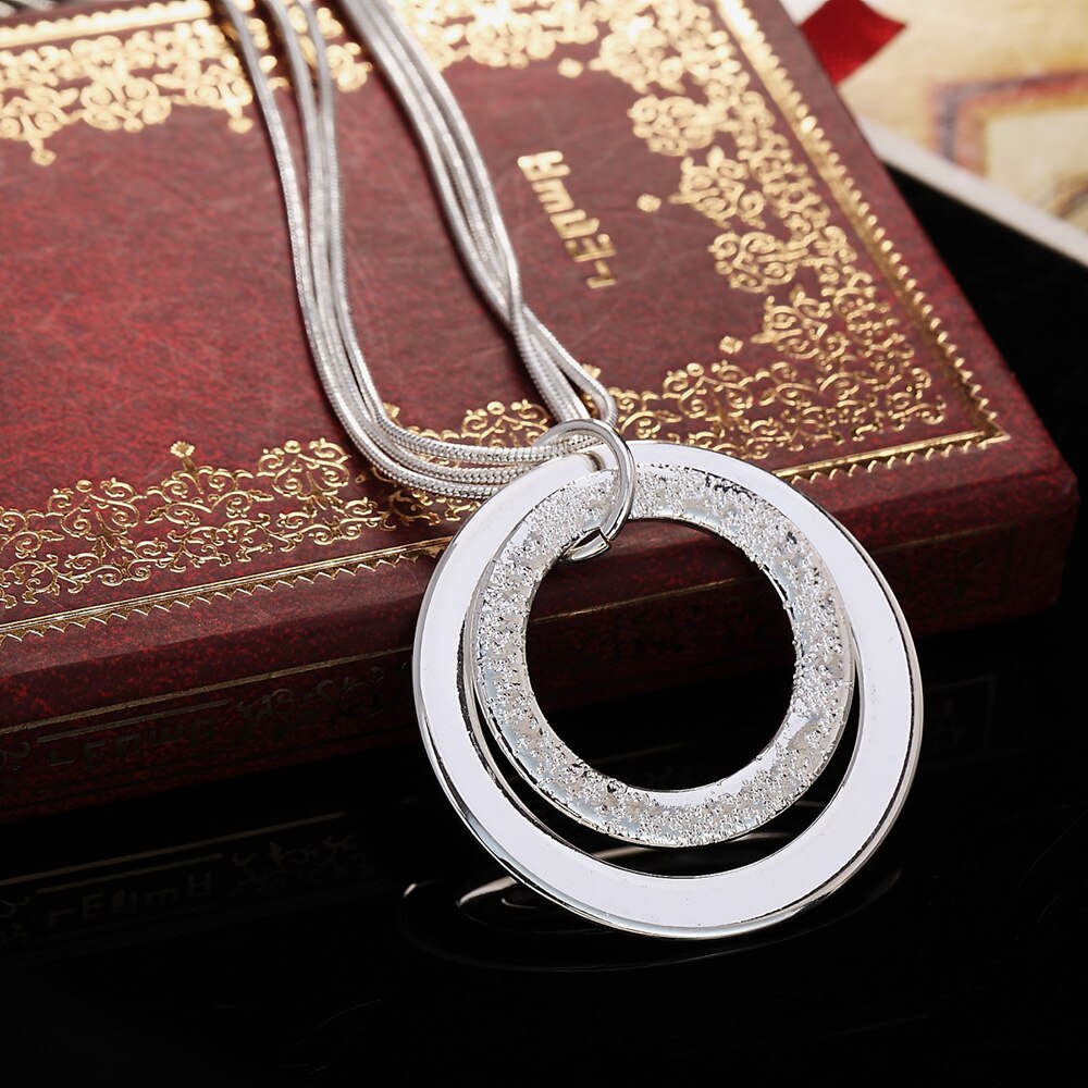 925 en argent Sterling collier rond pendentif multicouche serpent chaîne collier clavicule chaîne pour les femmes bijoux