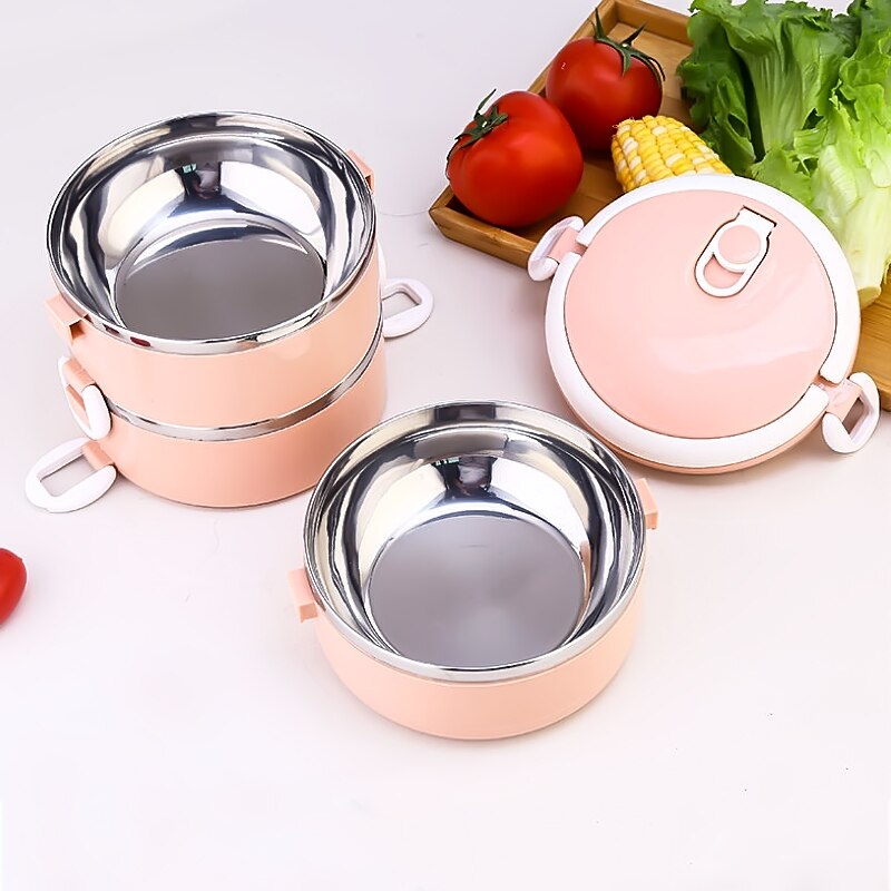 Jolie boîte à lunch japonaise pour enfants, récipient alimentaire portable en acier inoxydable, boîte à bento de cuisine étanche, boîte à lunch chauffée