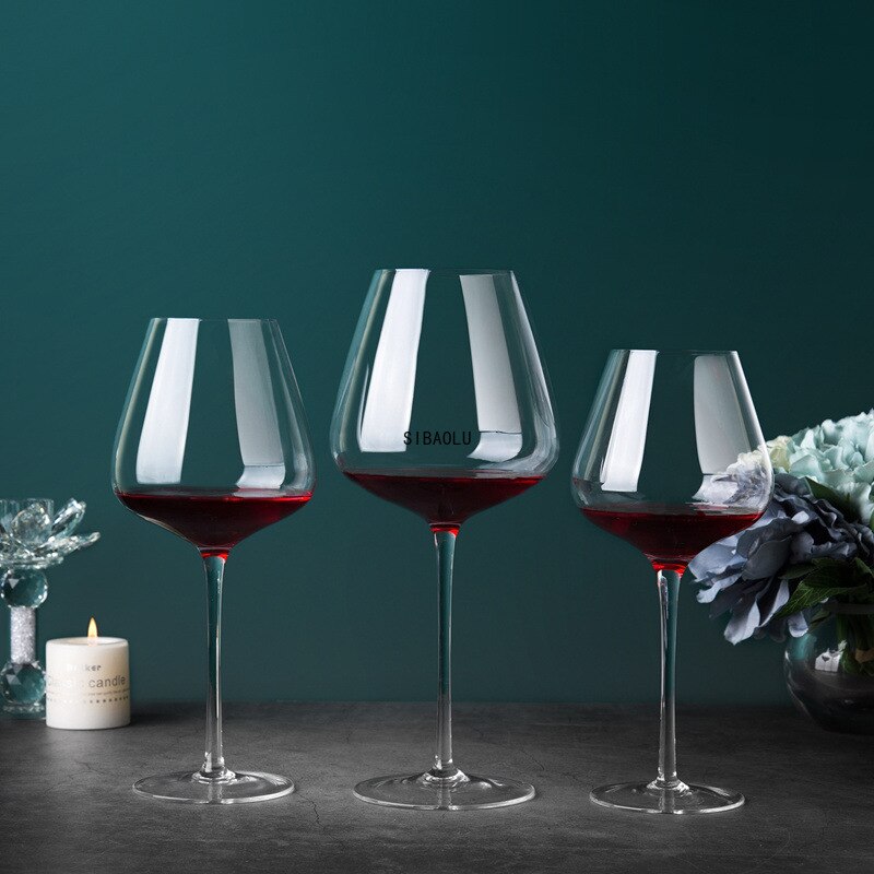 Grand verre à vin de bourgogne Ultra-fin de Style européen, Pot de ventre en verre de cristal, gobelet de dégustation fait à la main