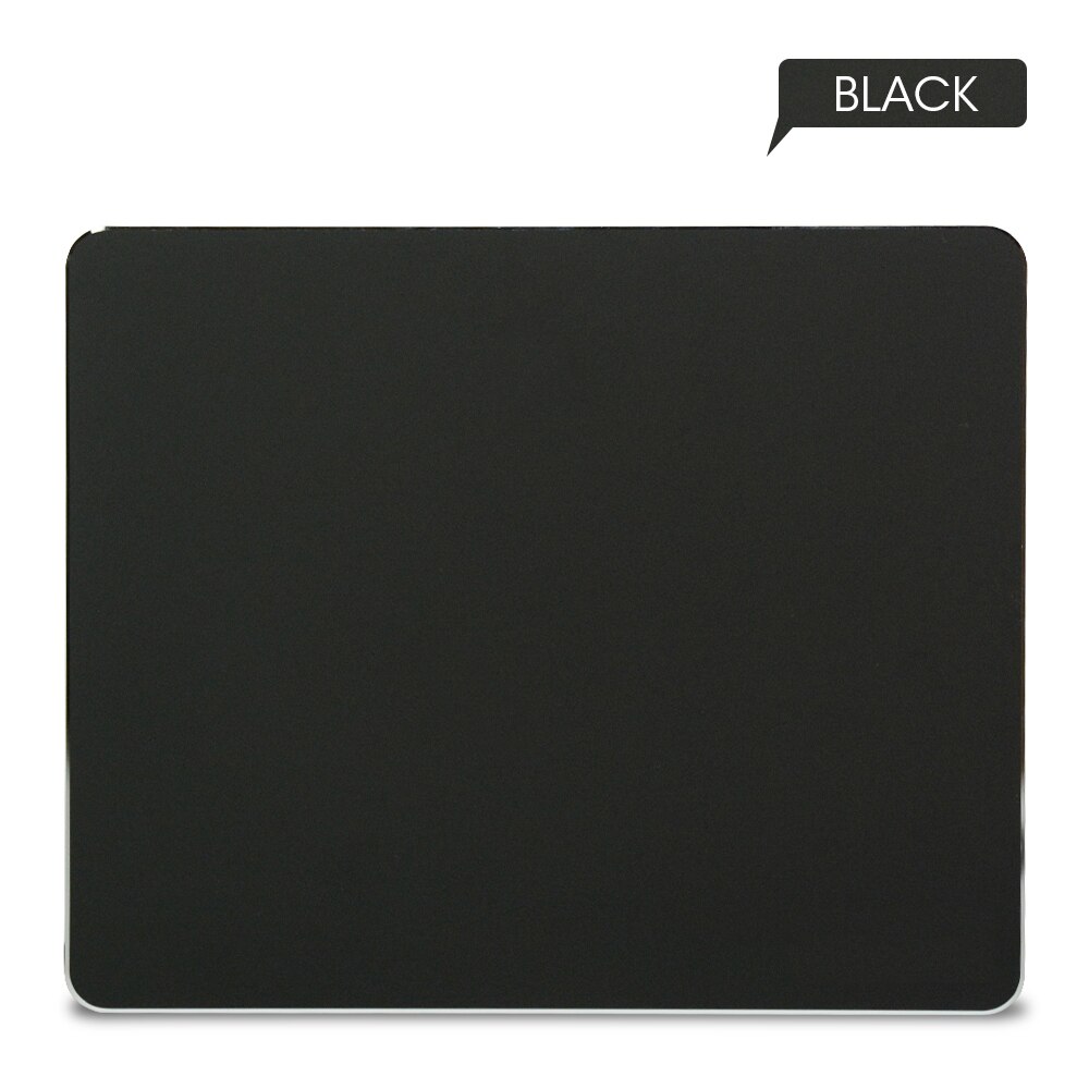 Metall Aluminium Maus pad Matte Harte Glatte Leder Dünne Mousead Doppel Seite Wasserdicht Gamer Computer Maus Matte Für Office Home: Black / 200x170mm