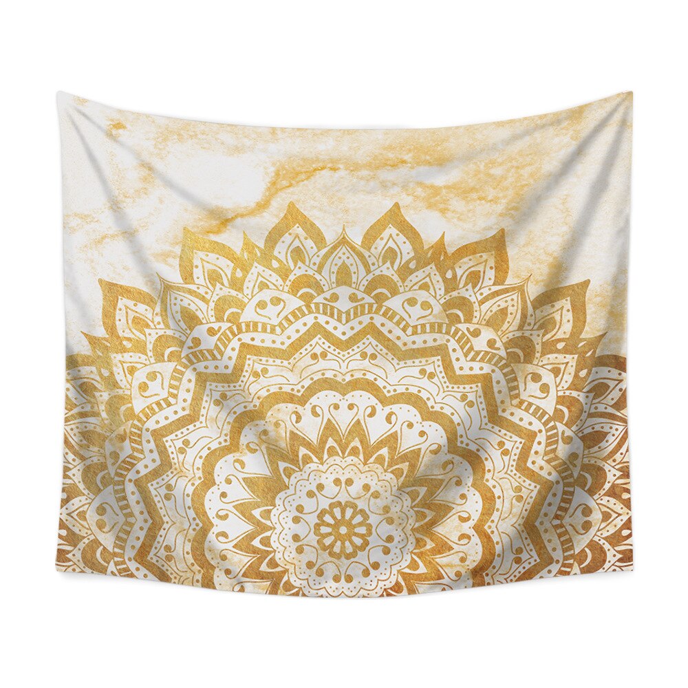 Black Mandala Tapestry Bohemian Mandala Tapestry Gray Marble Gold Blue Wall Hanging Indian Boho Beach Throw Rug Blanket Mattress: 5