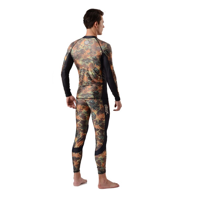 Diving Suit High Stretch Sunscreen Unisex Camouflage Snorkeling Set Lycra Material Swimming Surfing Sportswear Suit