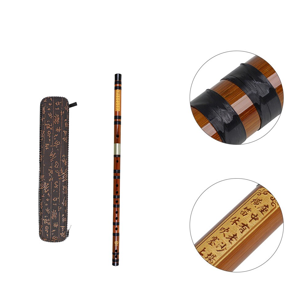 1 Set Antique Style Bamboo Flute Traditional Instrument Flute with Storage Box