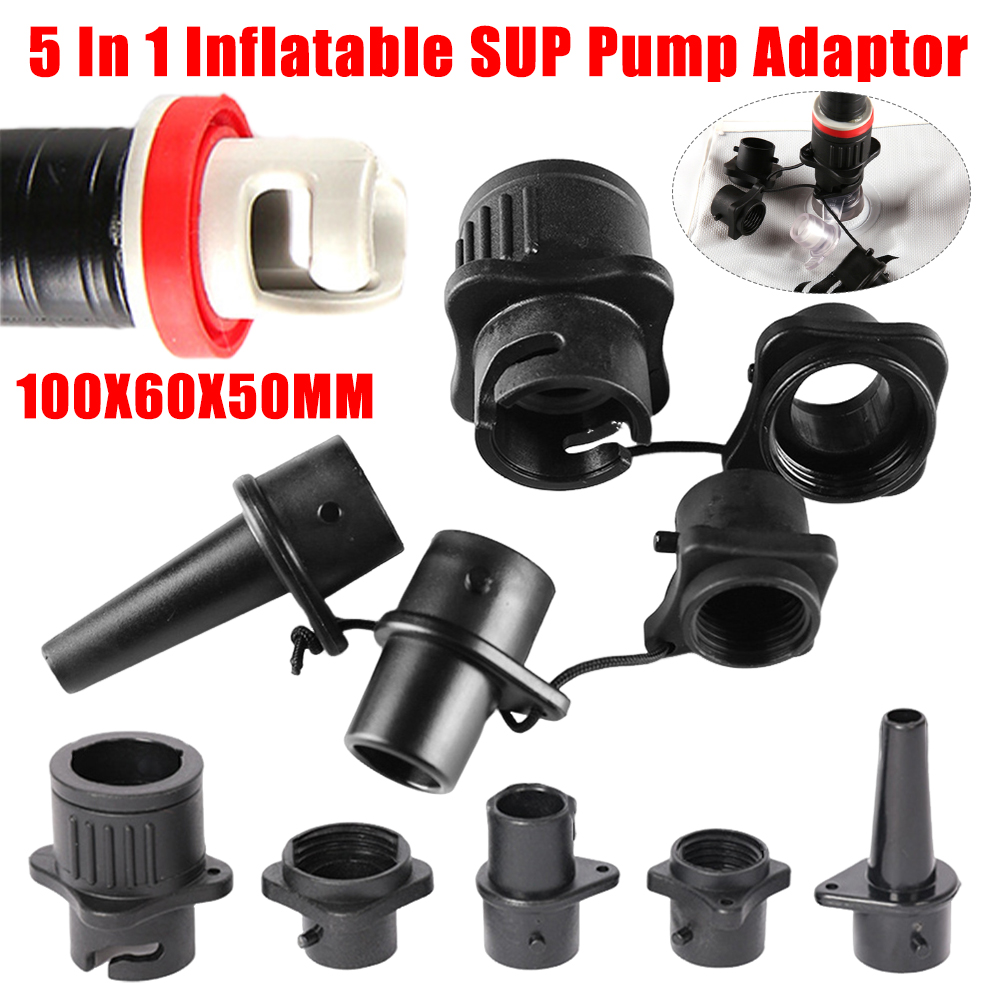 5-in-1-Luftventil-Adapter-Set, Kompressor-Ventil-Adapter für SUP-Board, Schlauchboot, Pumpenadapter, Reifenkompressor-Konverter