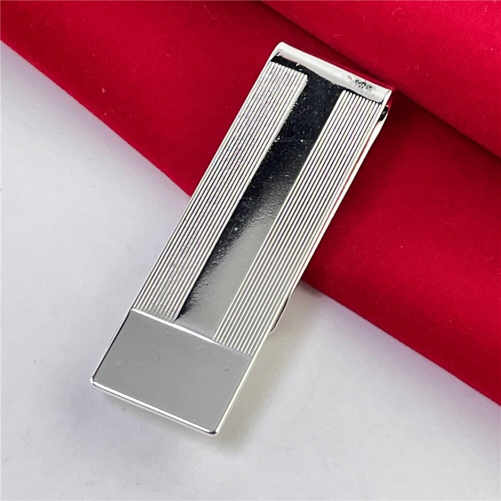 Portefeuille à rayures en argent 925, portefeuille de ligne, bijoux de ,