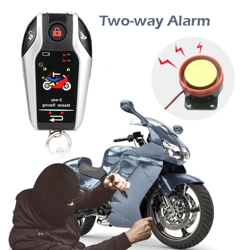 Remote Engine Start Motorfiets Autostart Keyless Unlock Automatische Alarm 300M Trillingen Motor 2 Manier Sirene Universele Alertor