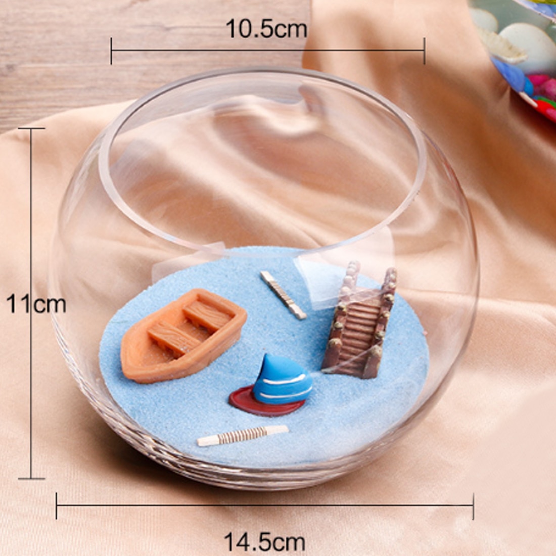 Pecera de acuario redonda de vidrio esférico PETFORU para la decoración del hogar de los peces Betta Pet suministra productos para mascotas peces vivos