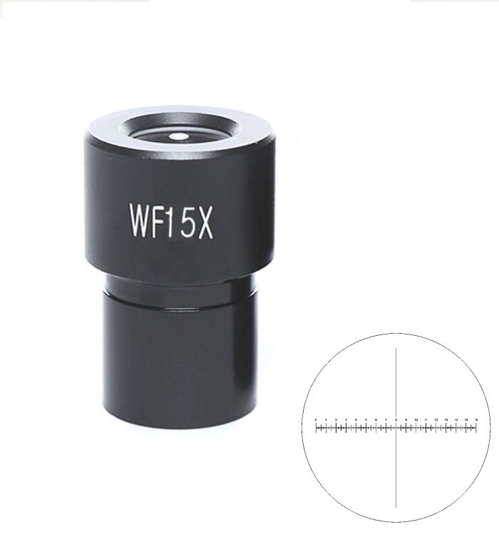Eyepiece WF10 WF15X WF16 WF20 Wide Field for Biological Microscope with or without Reticle Scale Mounting Diameter 23.2mm: WF15-13mm reticle