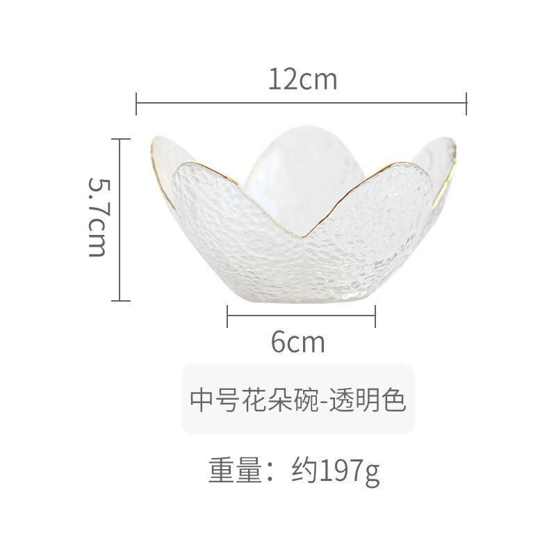Assiette en or, fleur de luxe, incrustation en or, assiette de cerise grise transparente, plat yaourt Fruit Dessert bol de table décoration: 2