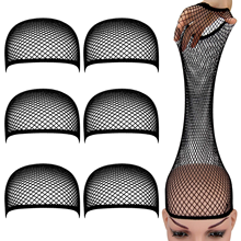 Red elástica para el cabello para mujer, gorro tejido con forro negro, redes para el cabello cómodas, gorro de peluca de rejilla con extremo abierto,
