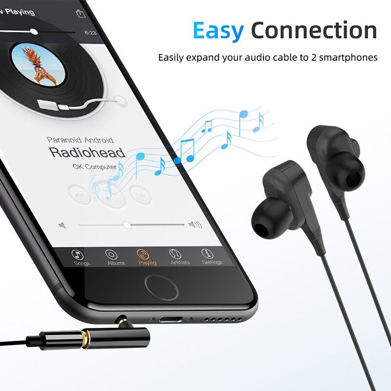 Robotsky 1PC 3.5mm Male To Female Adapter 90 Degree Right Angle Adapter Four Section L-shaped Elbow Connection Headphone Cable