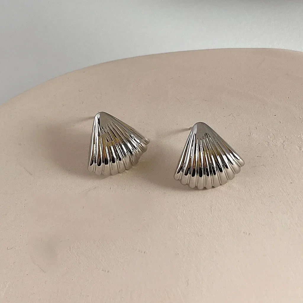 LATS Jahrgang Metall Hülse Zucht Ohrringe für Frauen Punk Silber Farbe Textur Geometrische Unregelmäßige Ohr Schnalle Schmuck Party: Hellgelb Farbe