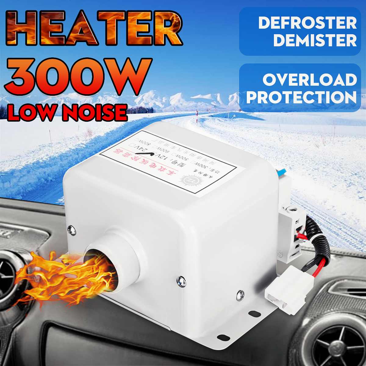 12 Volt Car Heater,Autoheizung Heizlüfter 12V 3 Löcher,600 W – 800 W,Für Den Winter,Schnelle Erwärmung Frostentfernung,Geräuscharm