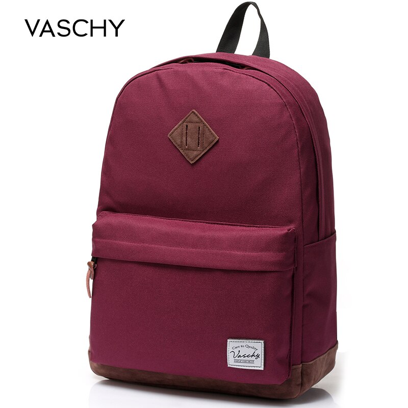 Backpack for Men and Women VASCHY Unisex Classic Water Resistant Rucksack School Backpack 15.6Inch Laptop for TeenageR: Red