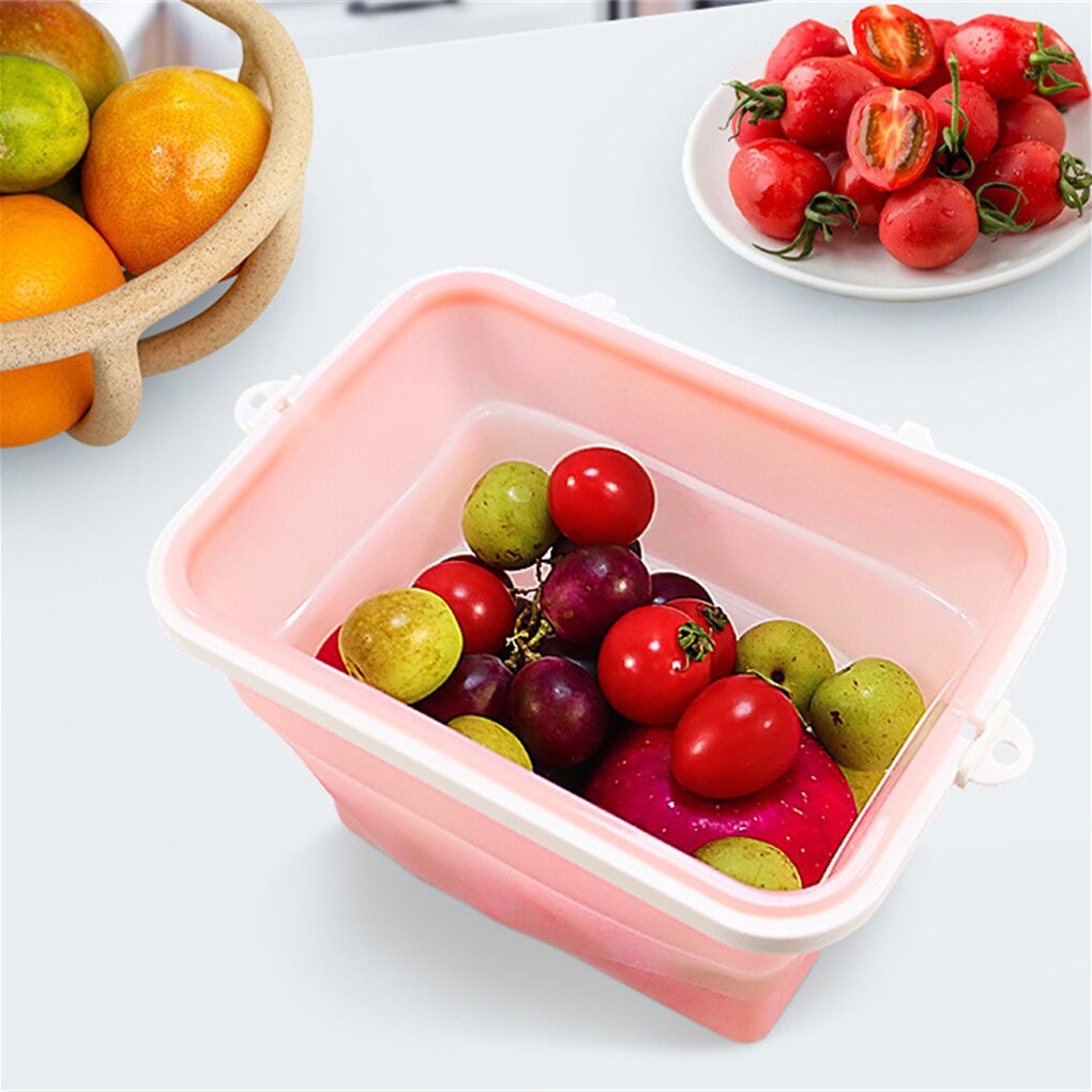 Kitchen Silicone Food Storage Bag Reusable Vegetable Container Collapsible Fruit Microwave Heating Lunch Holder Pouch Organizer