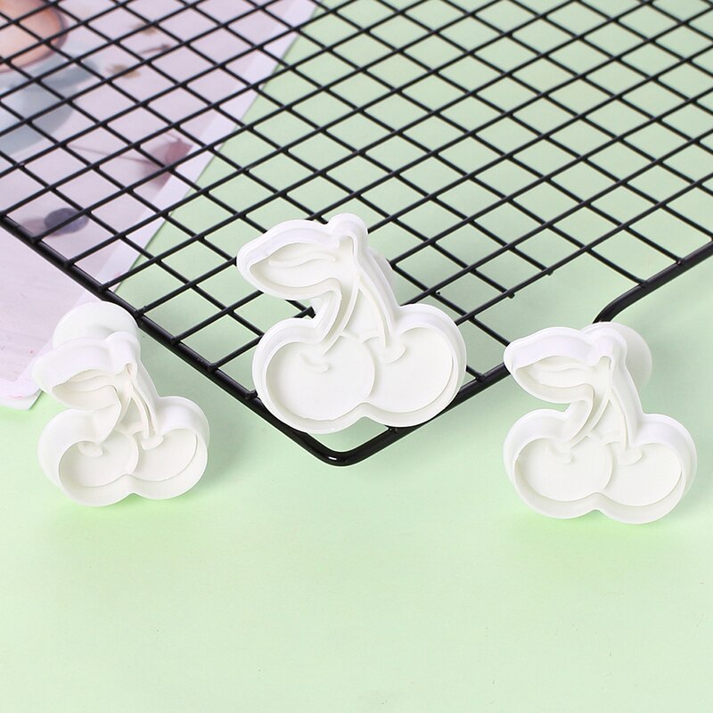 3 Stuks Fruit Cakevorm Figuur Cherry Druif Fondant Chocolade Cookie Cutter Mallen Keuken Koekjes Bakken Decorating Tool Supply