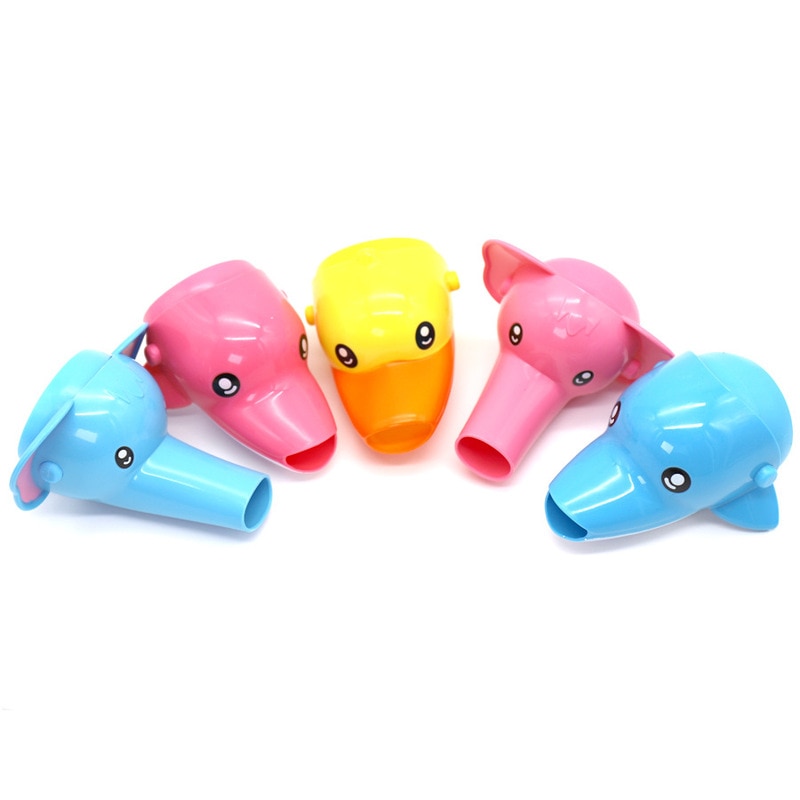 Cartoon Faucet Tap Extender Baby Shower Toy Duck Dolphin Elephant Toddler Kids Hand-washing Faucet Bathroom Sink Bibcock Tap