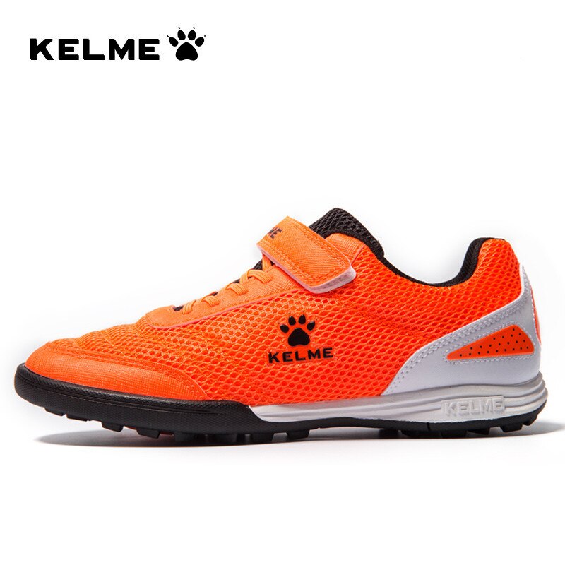 Kelme børnefodboldsko hg sål fodboldstøvler fodboldsneakers lette træningssko børn sportstøj mærke 6873003: Orange / 4