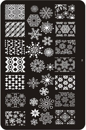 Plaques d&#39;estampage pour ongles, 14.5x9.5cm, 1 x tampon mixte en acier inoxydable, modèle pour Nail Art, outils de manucure: 16