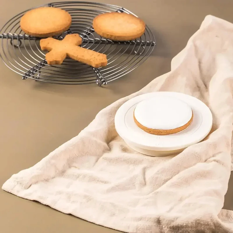 DIY Cake Rotary Table Mini Plastic Fondant Cake Turntable Revolving Platform Stand Rotating Home Kitchen Tools Round Cookie