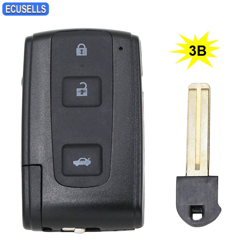 Nova substituição inteligente chave escudo remoto caso chave fob 3 botão habitação chave para toyota avensis verso prius coroa rav 4 sem corte lâmina