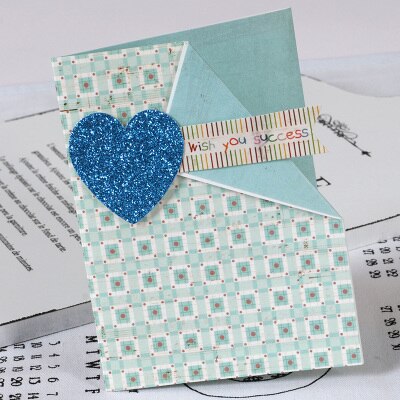 vintage greeting cards glitter heart handmade cards valentine cards meesage kids small greeting cards: MINI 1612 II 02